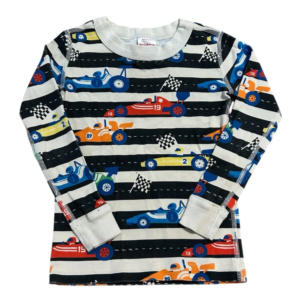 Hanna Andersson Race Car Organic Cotton Pajama Top Size 4